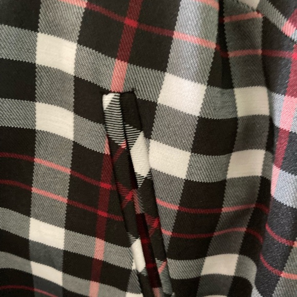 EUC John Paul Richard Black + Red & White Plaid Lightweight Jacket Size 14 - Picture 11 of 15